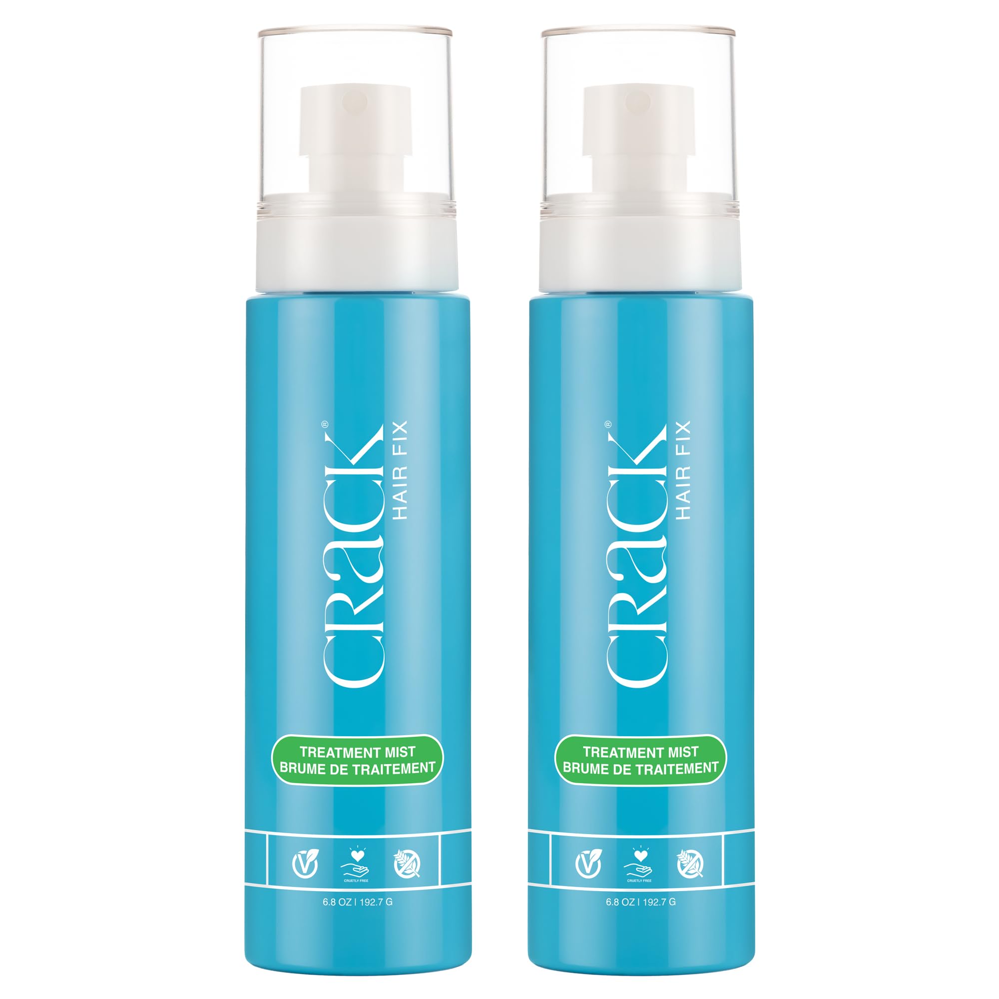 Crack Hair Fix Mist Spray bottle applying moisture to dry strands for shine