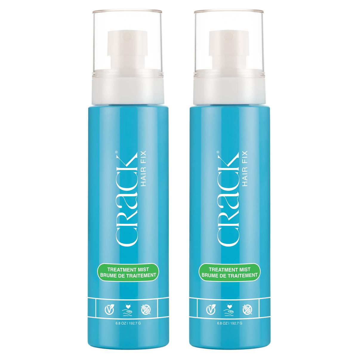 Crack Hair Fix Mist Spray bottle applying moisture to dry strands for shine