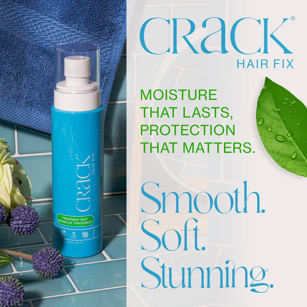 Crack Hair Fix Mist Spray misting to protect from heat during styling