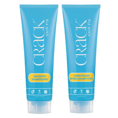 CRACK Hair Fix shampoo bottle pouring to show bond protection