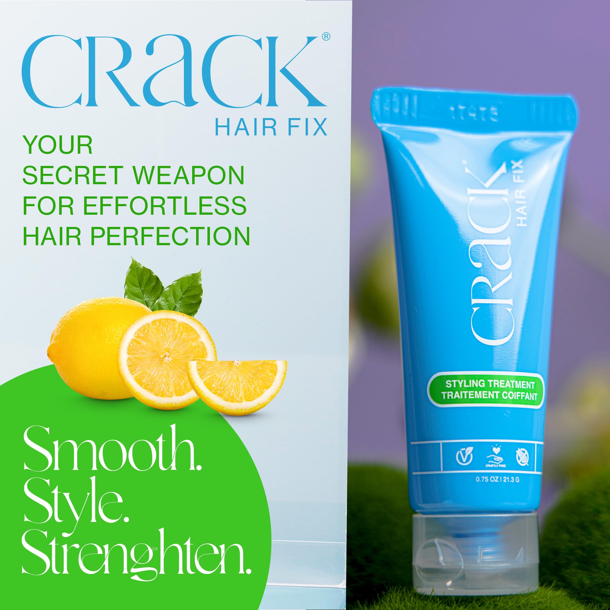 Crack Hair Fix travel cream pack shown for on-the-go styling.