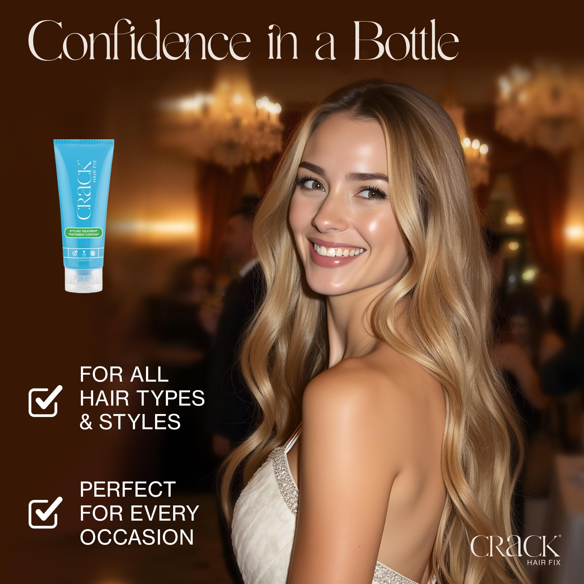 Crack Hair Fix vegan, paraben-free formula cared for hair.
