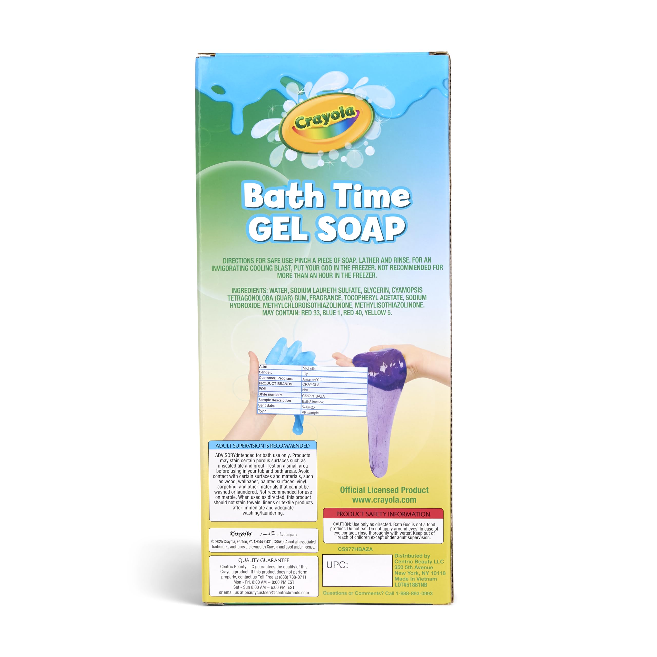 Crayola Bath Time Slime scoop displays texture and color variety for bath play.