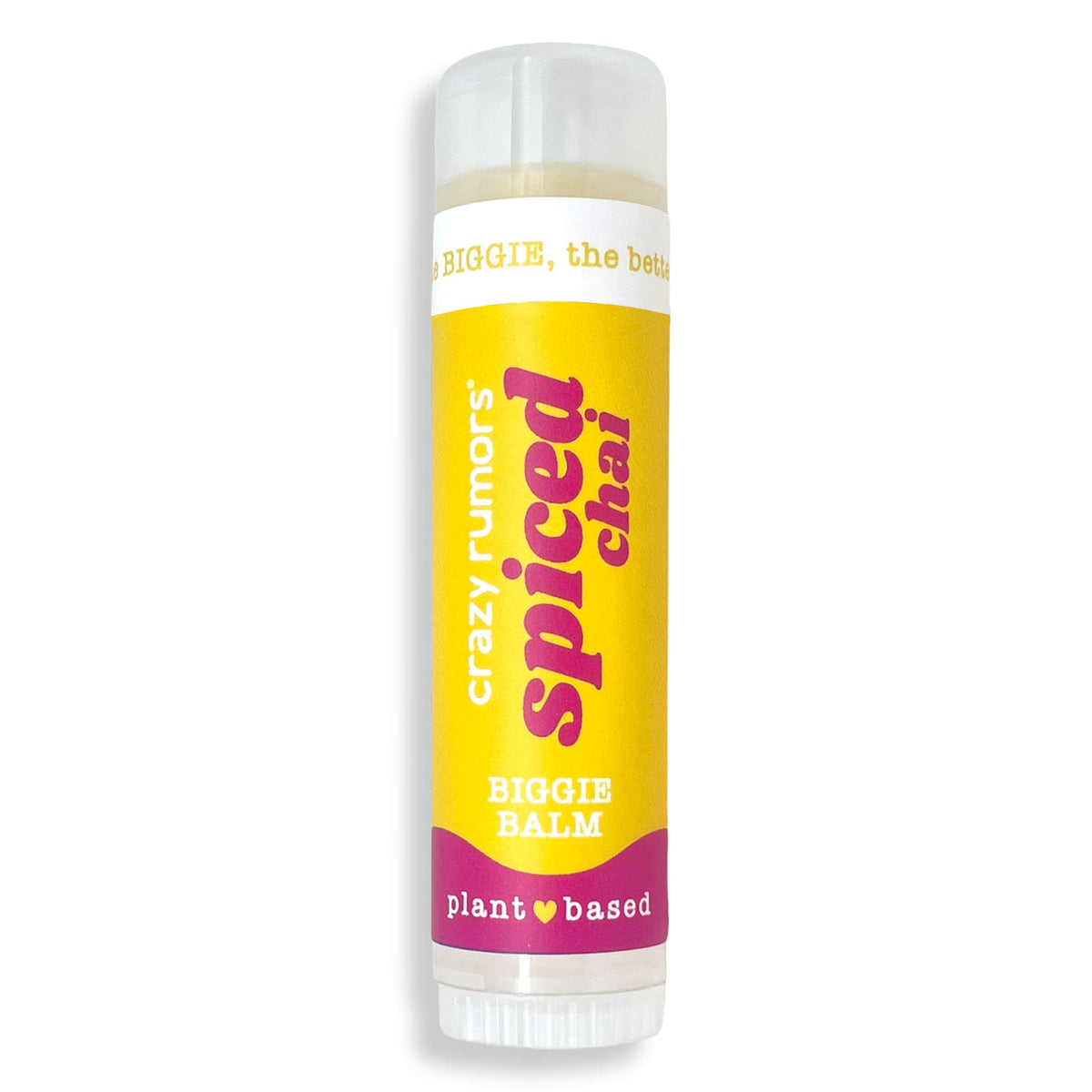 Crazy Rumors Biggie Spiced Chai lip balm tube for long-lasting moisture