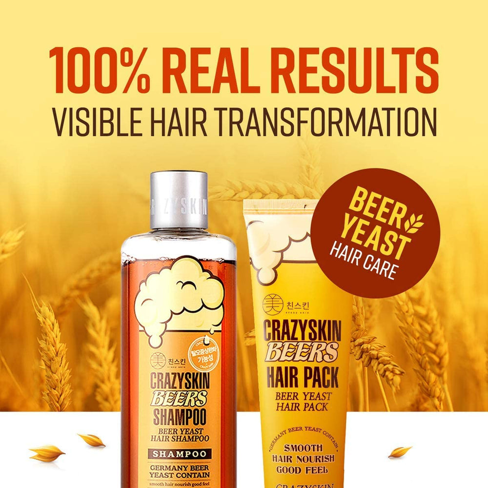 Crazy Skin Beer Shampoo being massaged into scalp to create rich lather.