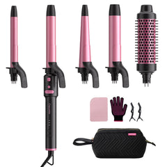 CrazyMar 5-in-1 rotating curling iron set for versatile styling at home or on the go