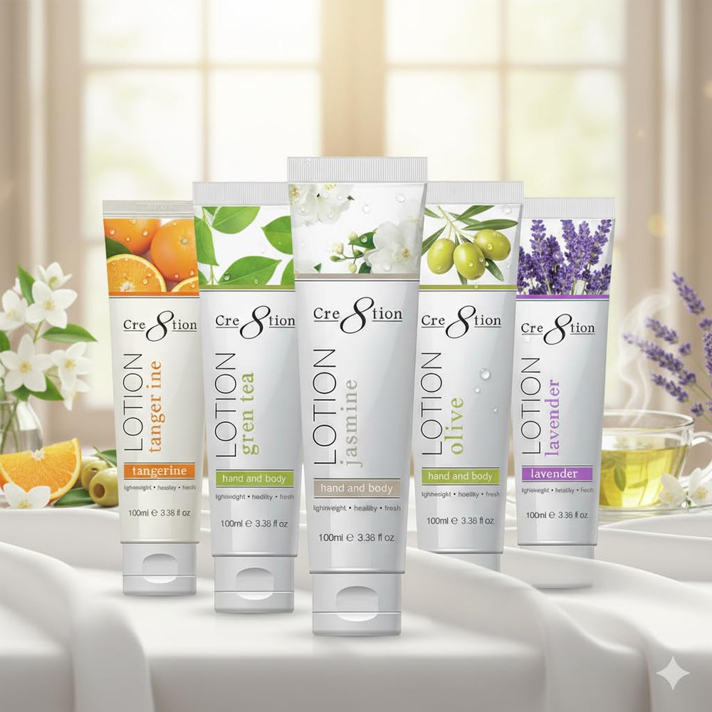 Cre8tion premium hand and body lotion five-scent pack front view for daily hydration.