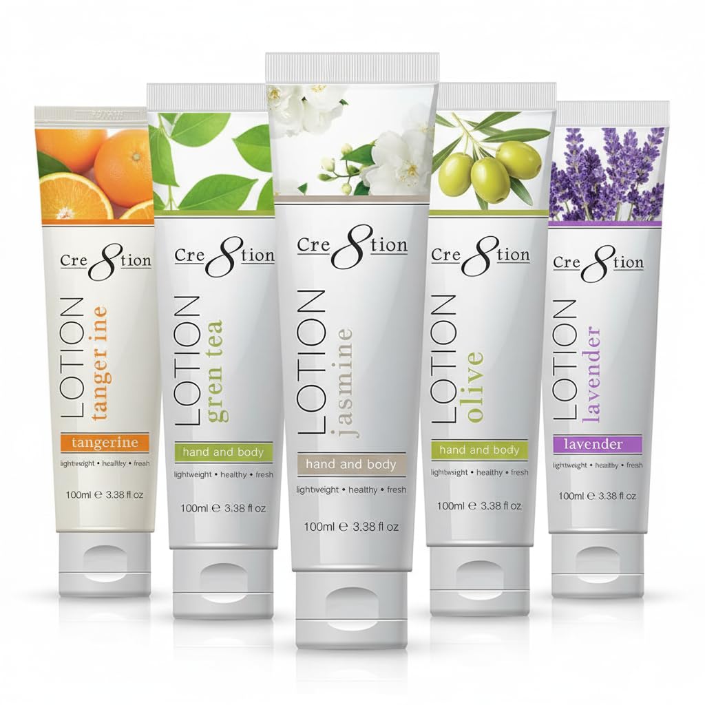 Cre8tion sample pack front view shows five scents for versatile skincare.