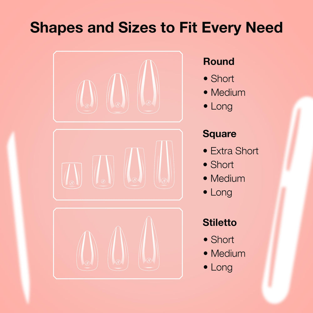Cre8tion 602 tips ready for seamless application with multiple techniques.