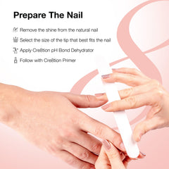 Cre8tion coffin tips 01 size for tailored nail enhancements.