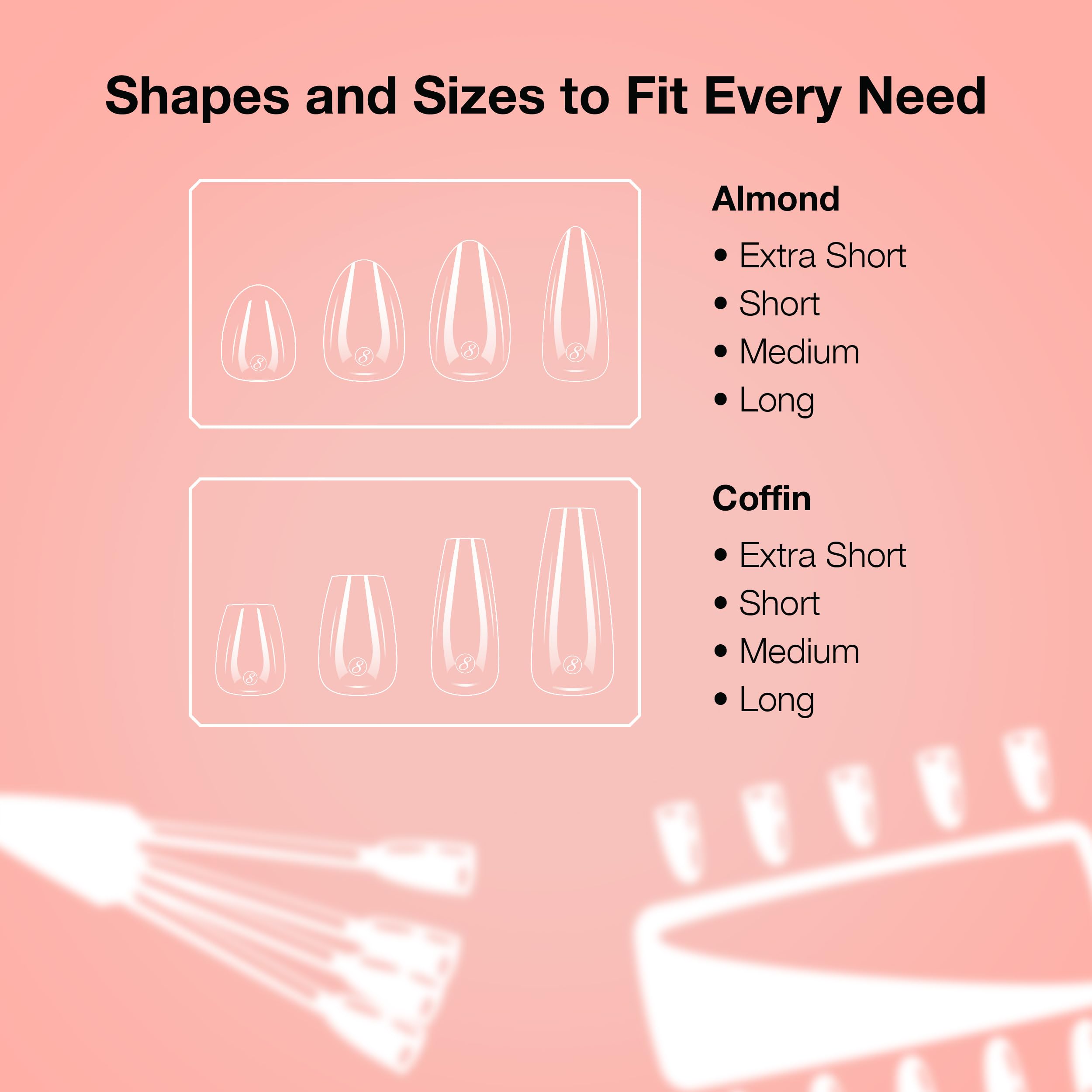 Cre8tion tips transparent base ideal for gel polish and nail art.