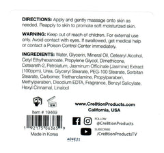 Cre8tion Spa Hand & Body Lotion cream texture closeup shows rich, velvet moisturizer