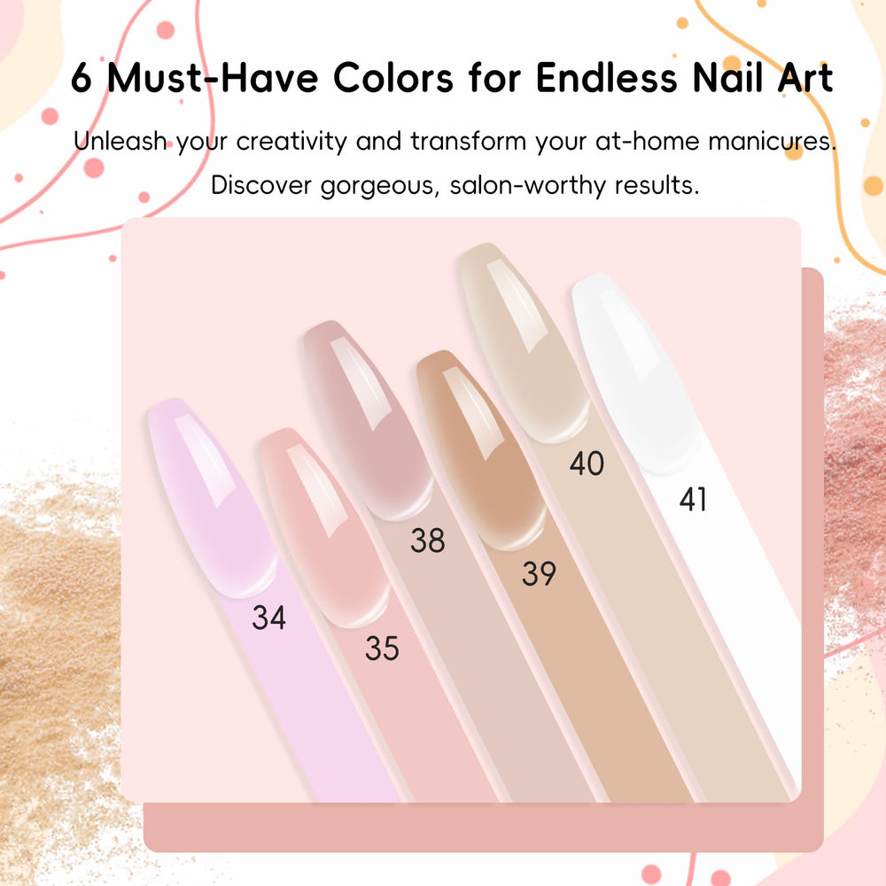 Creaglam six-color powders swatches display rich pigments for bold designs.