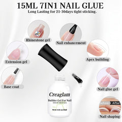 Creaglam Builder Gel for nails extending length with smooth coverage