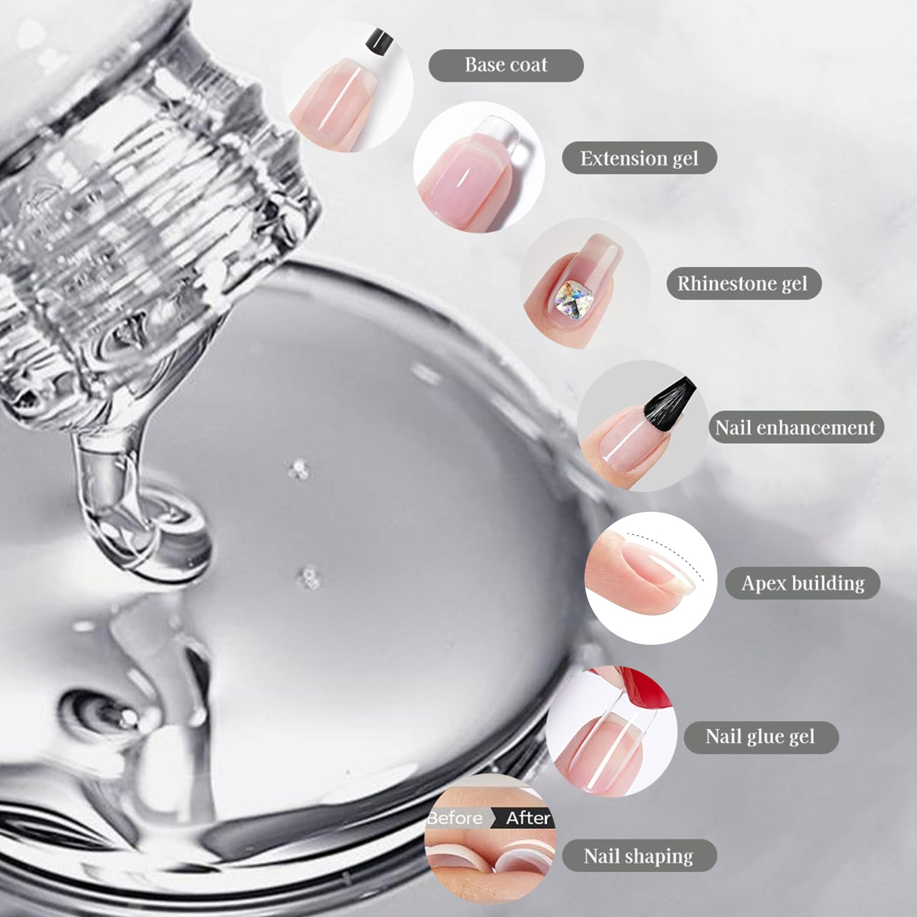 Creaglam Builder Gel nail glue for effortless adhesion and styling
