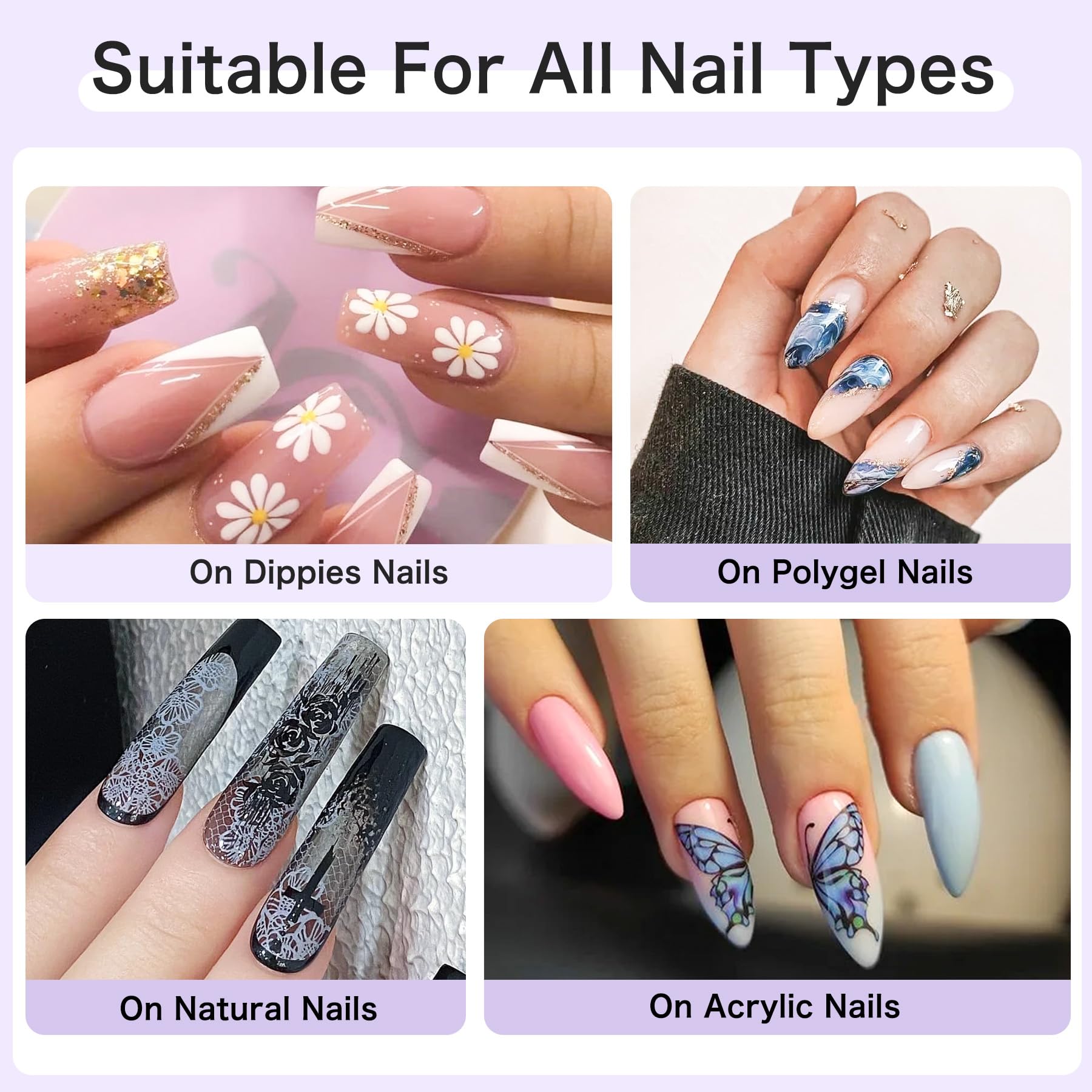 Creaglam nail foil glue brush cap ensures precise application during transfers.