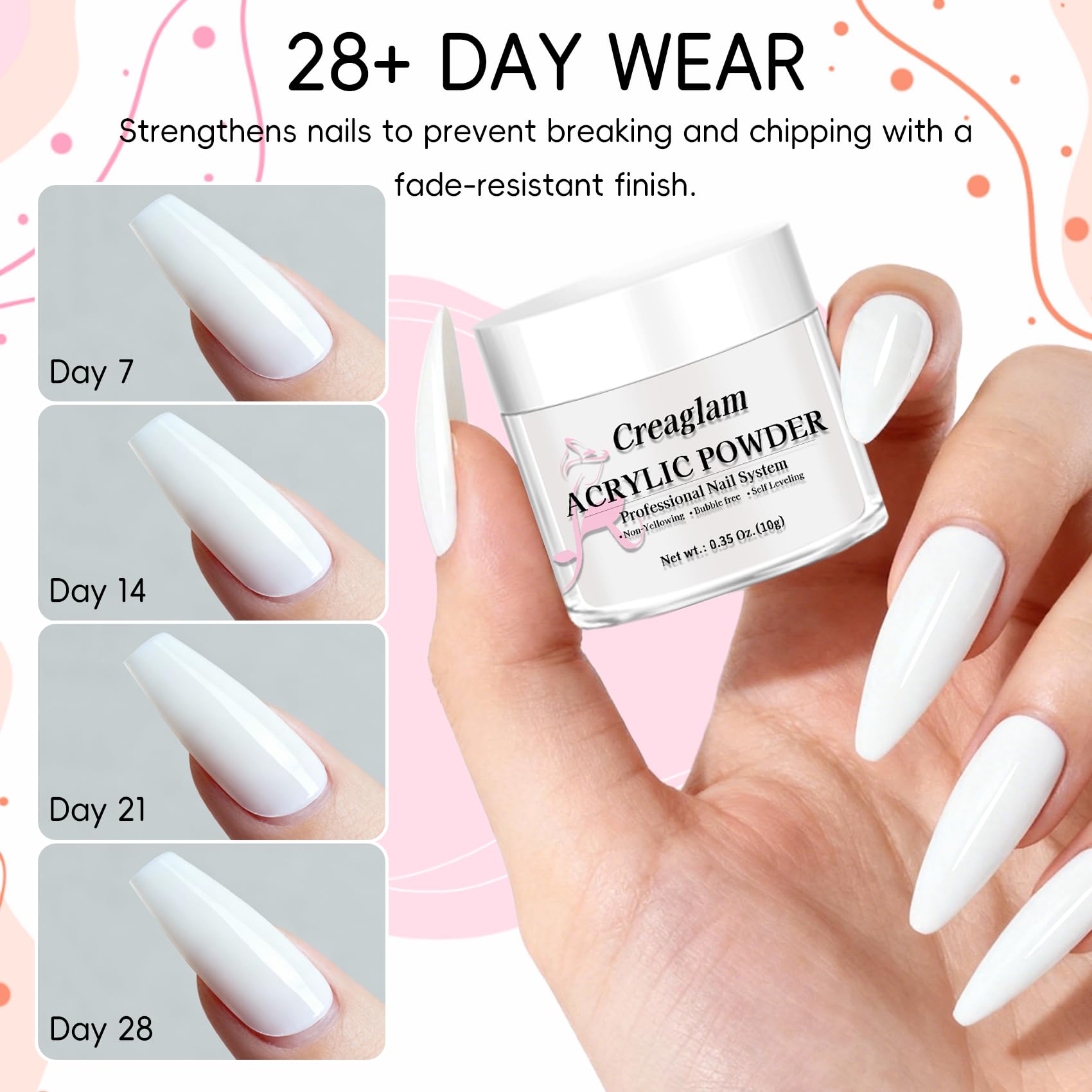 Creaglam self-leveling powder air-dries in minutes without UV light
