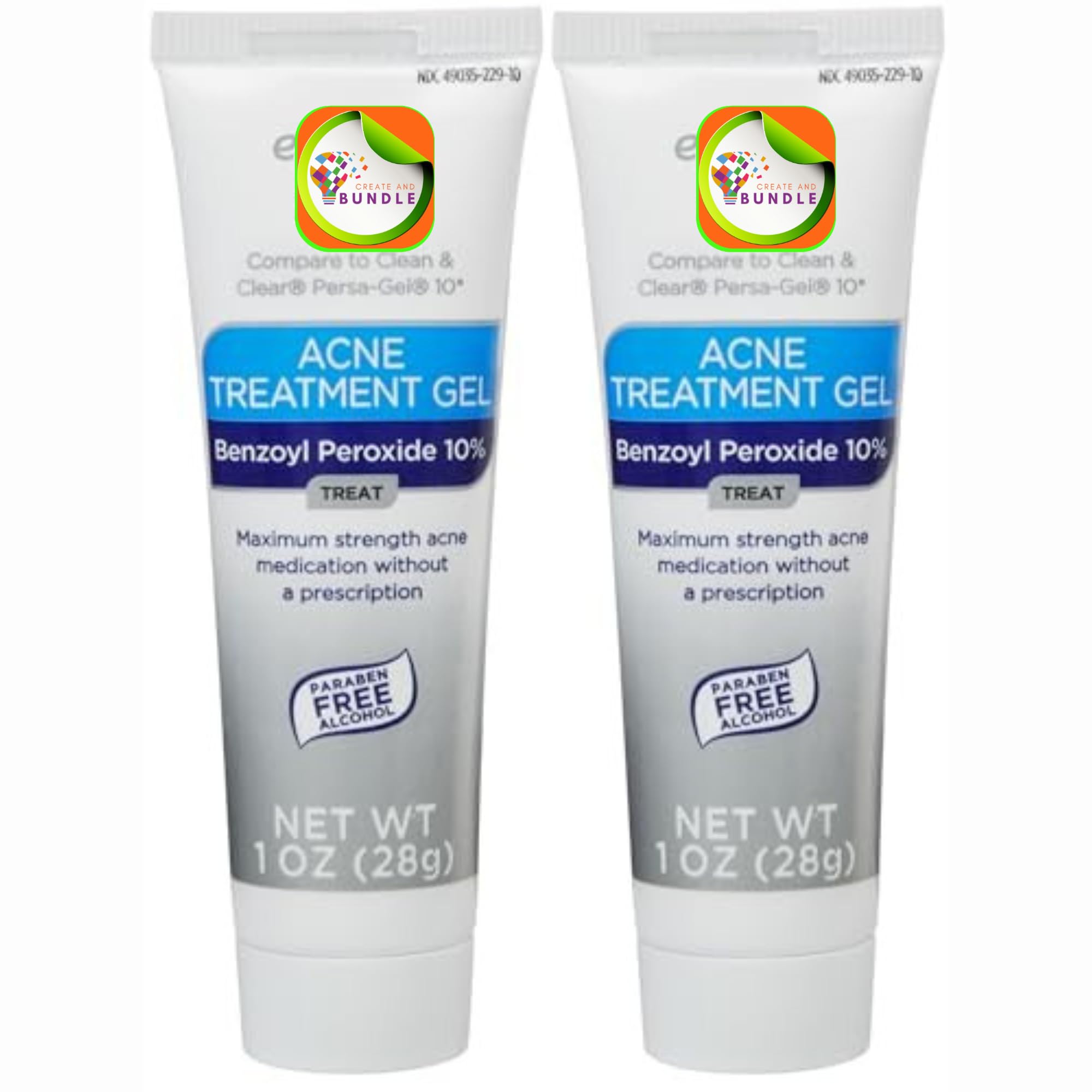 Create and Bundle Equate 2-Pack box and tubes for on-the-go acne relief.