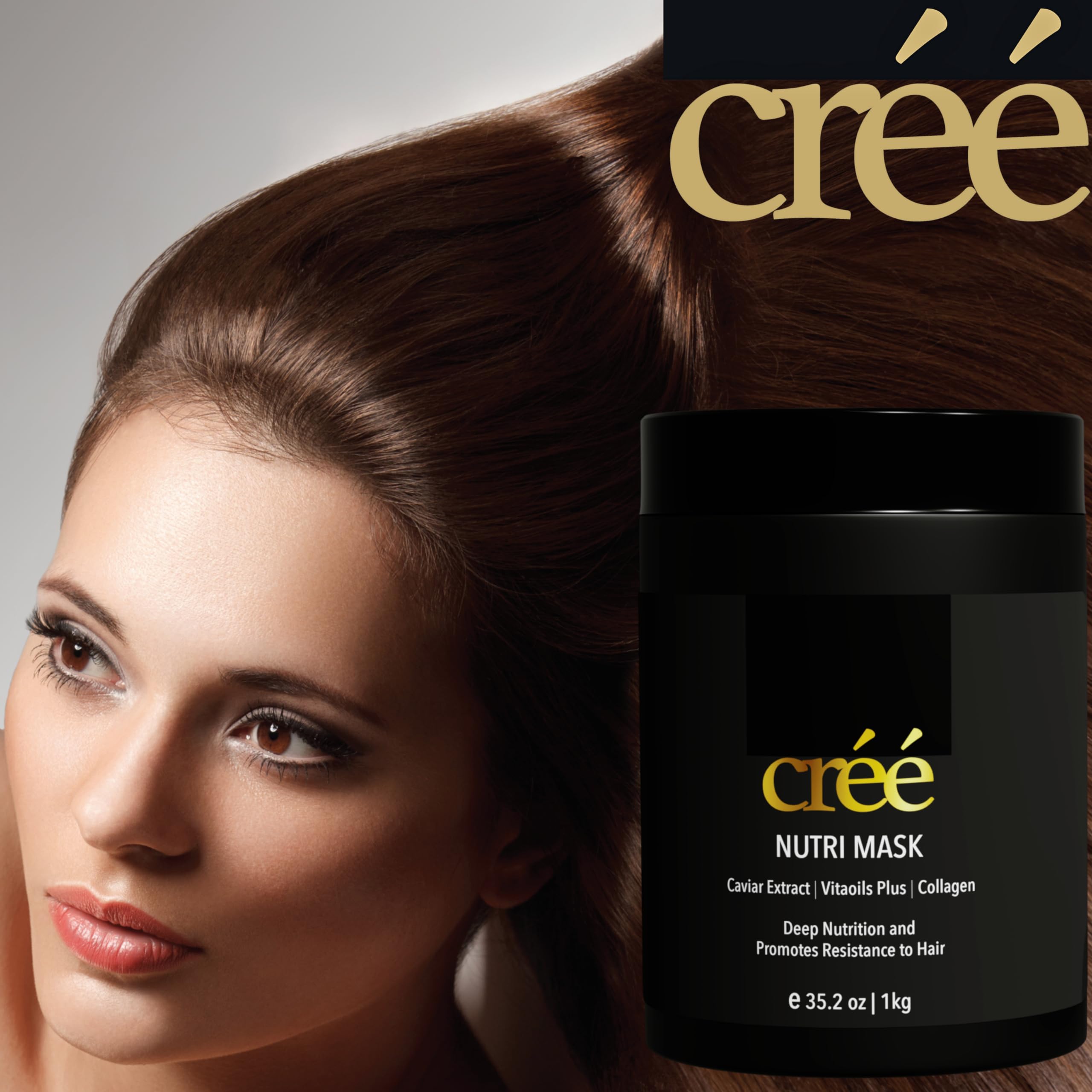 Créé Cree Nutri Mask packaging-closeup shows creamy texture.