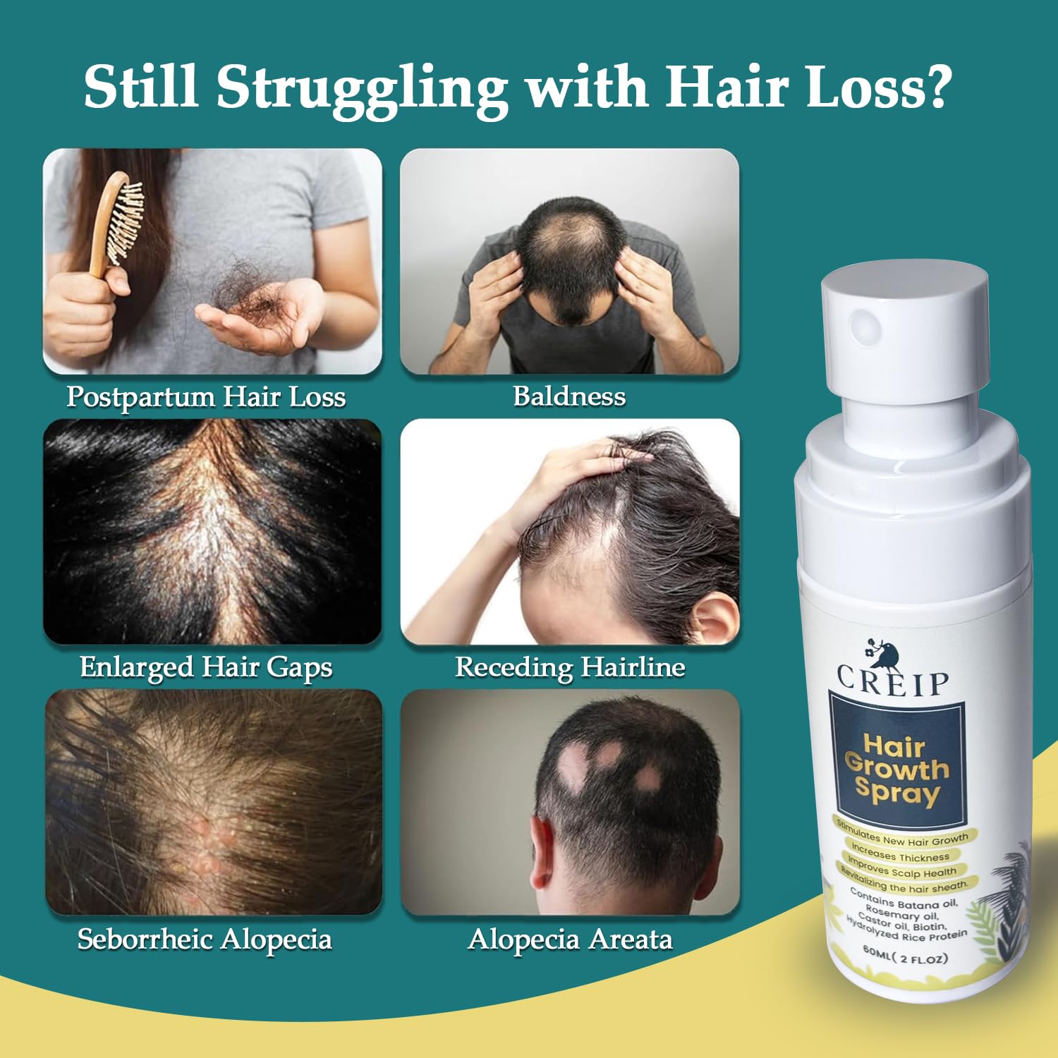 Creip rosemary oil herbal infusion for refreshing scalp care.