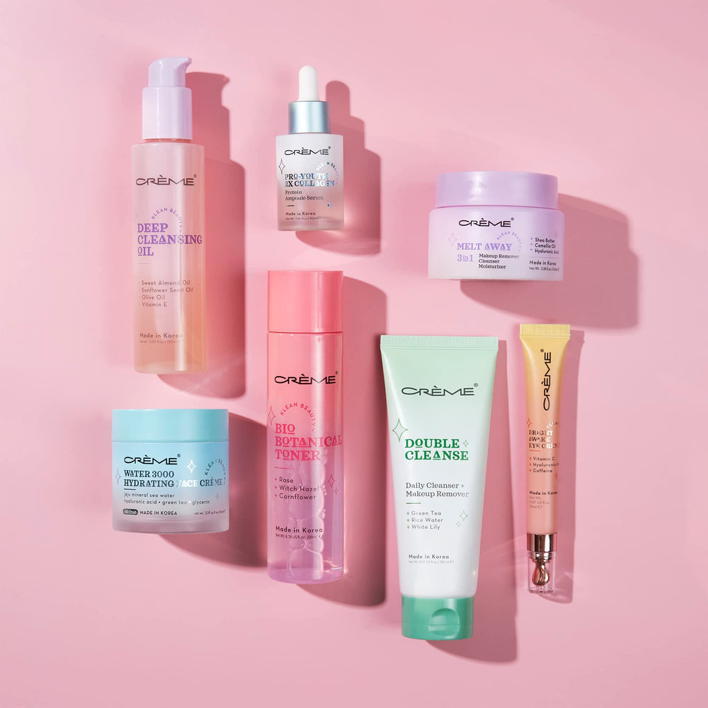 Application shot of The Crème Shop Pro-Youth serum for twice-daily routine.