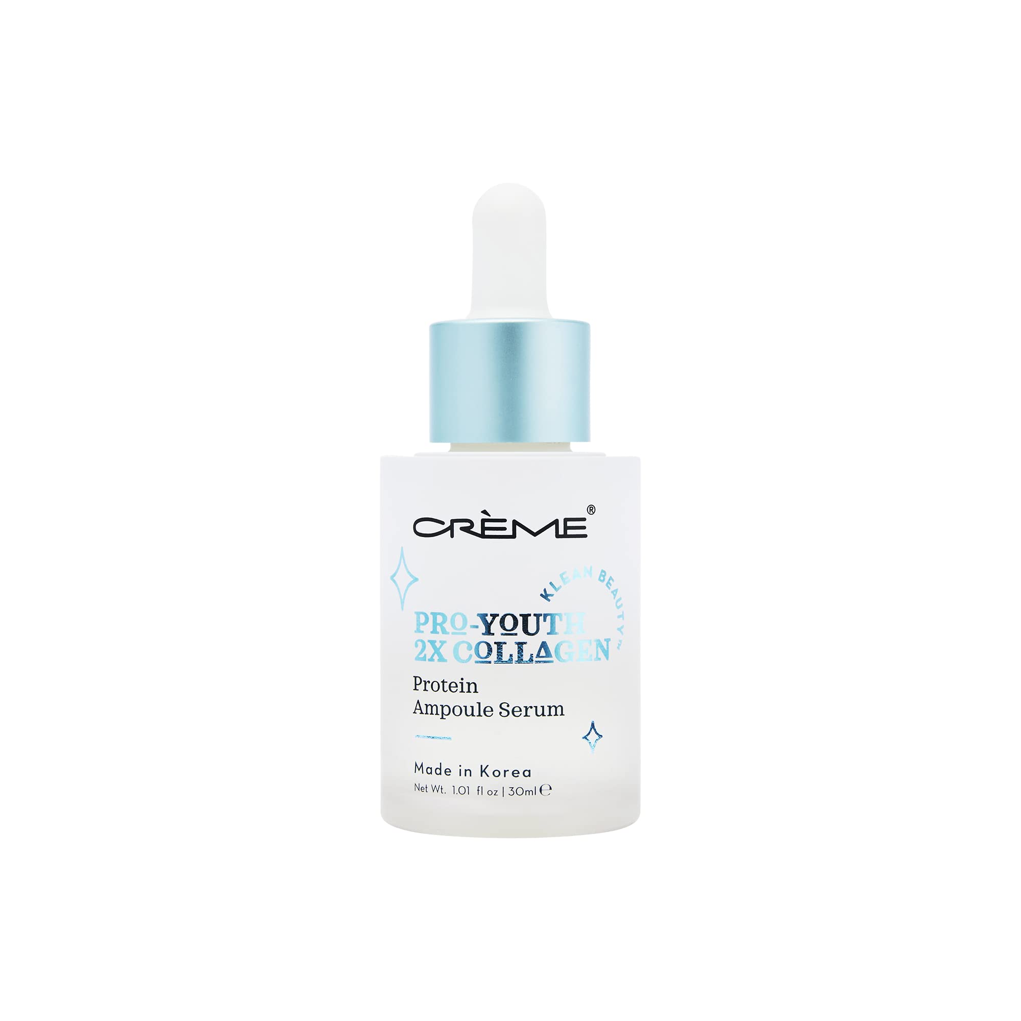 The Crème Shop Pro-Youth serum bottle with hydration-ready packaging.