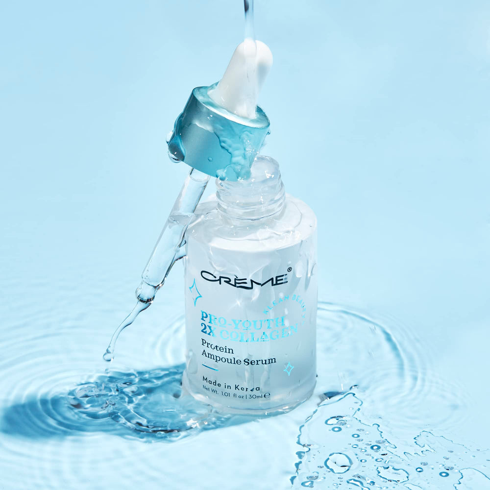 Dispensing action of The Crème Shop Pro-Youth ampoule for easy application.