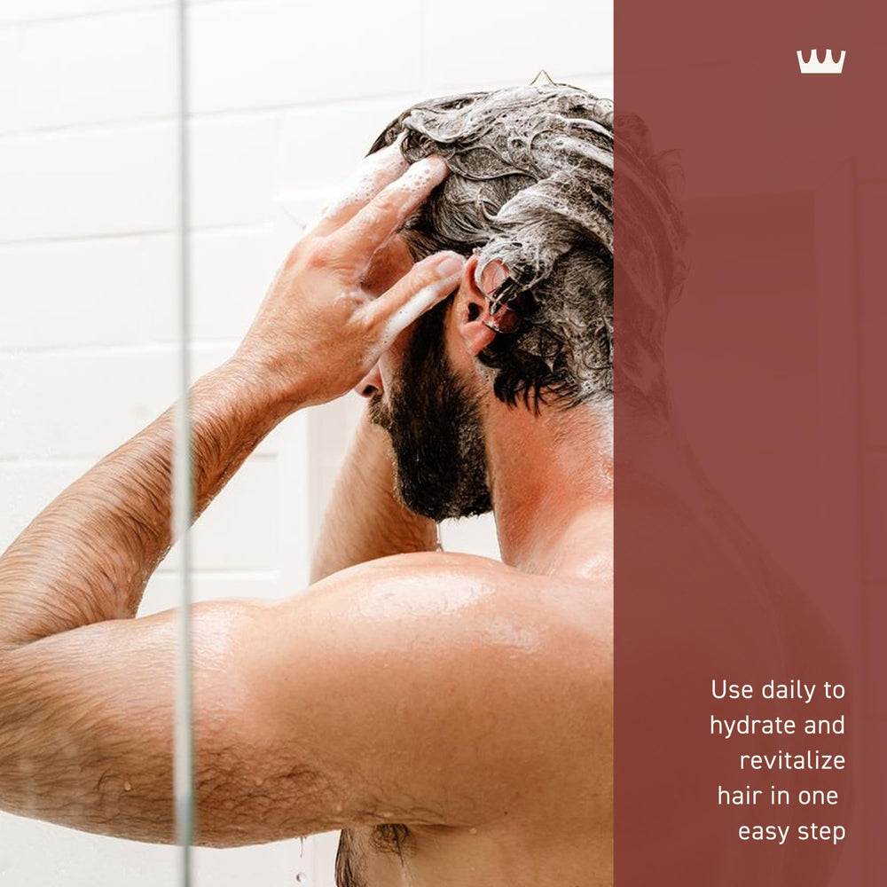 Cremo Bourbon & Oak rich lather demonstrates smooth, balanced cleansing for all hair types.