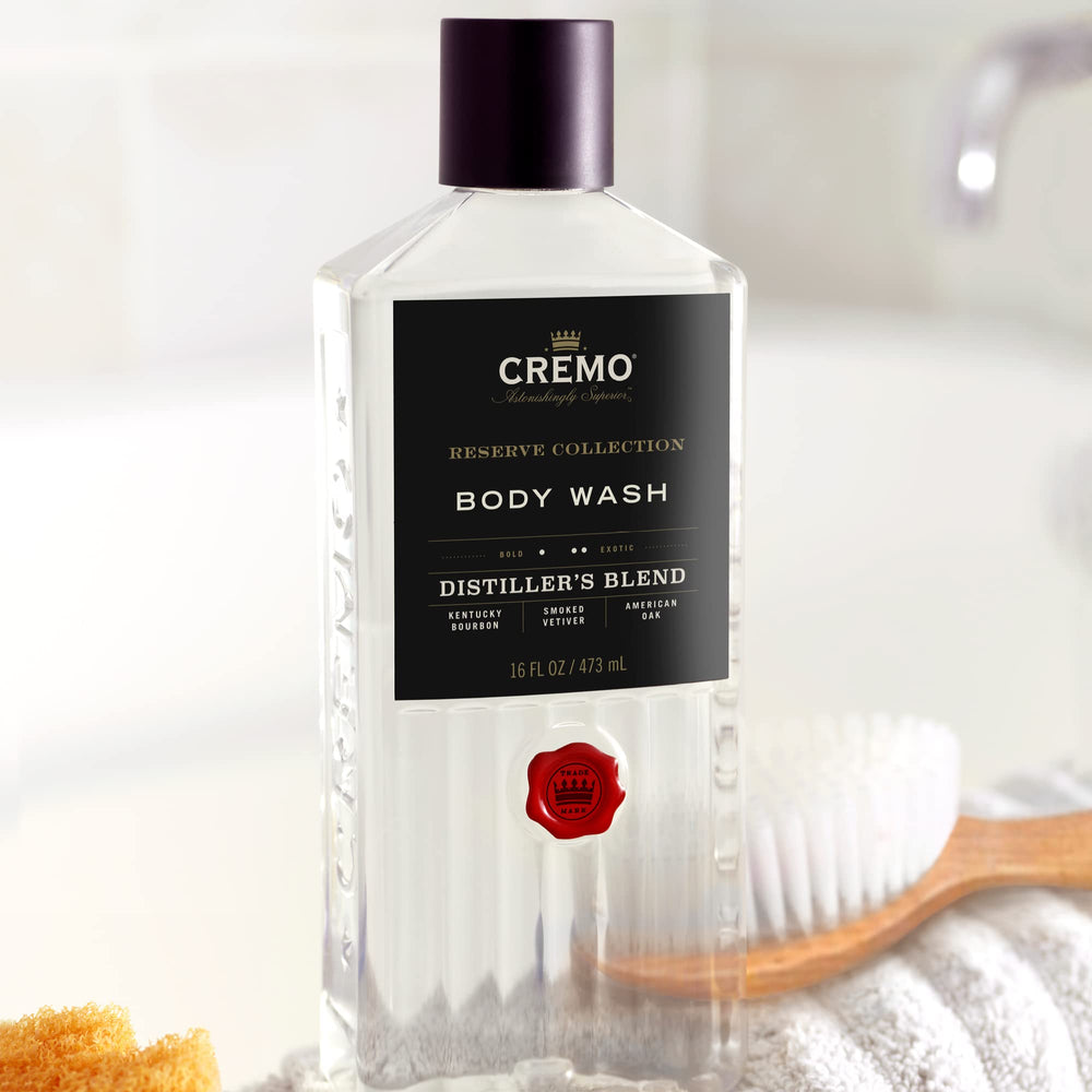Cremo Distillers Blend ingredient icons highlighting global fragrance sources.