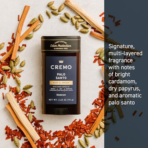 Cremo Palo Santo deodorant being applied underarm showing smooth glide