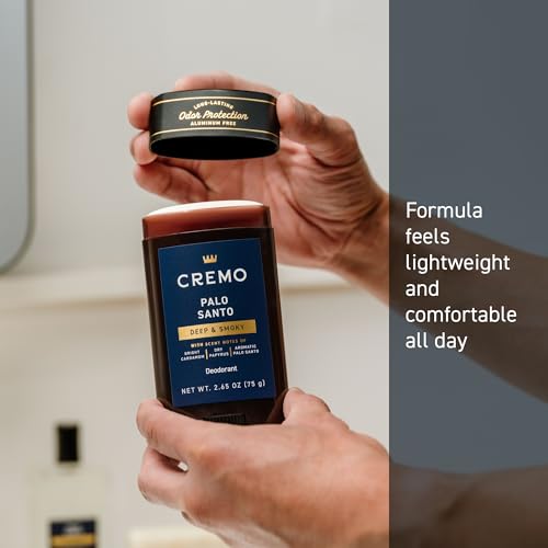 Palo Santo deodorant packaging box emphasizing aluminum-free formula