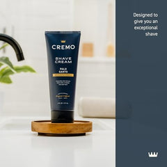 Cremo Palo Santo Shave Cream 2-pack label close-up highlights premium scent.