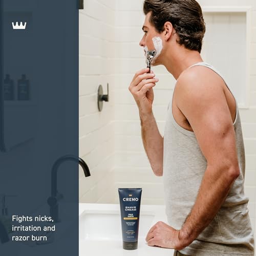 Cremo Palo Santo Shave Cream texture close-up shows foam-free, slick layer.