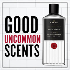 Cremo Reserve Distiller’s Blend label close-up for premium scent profile.