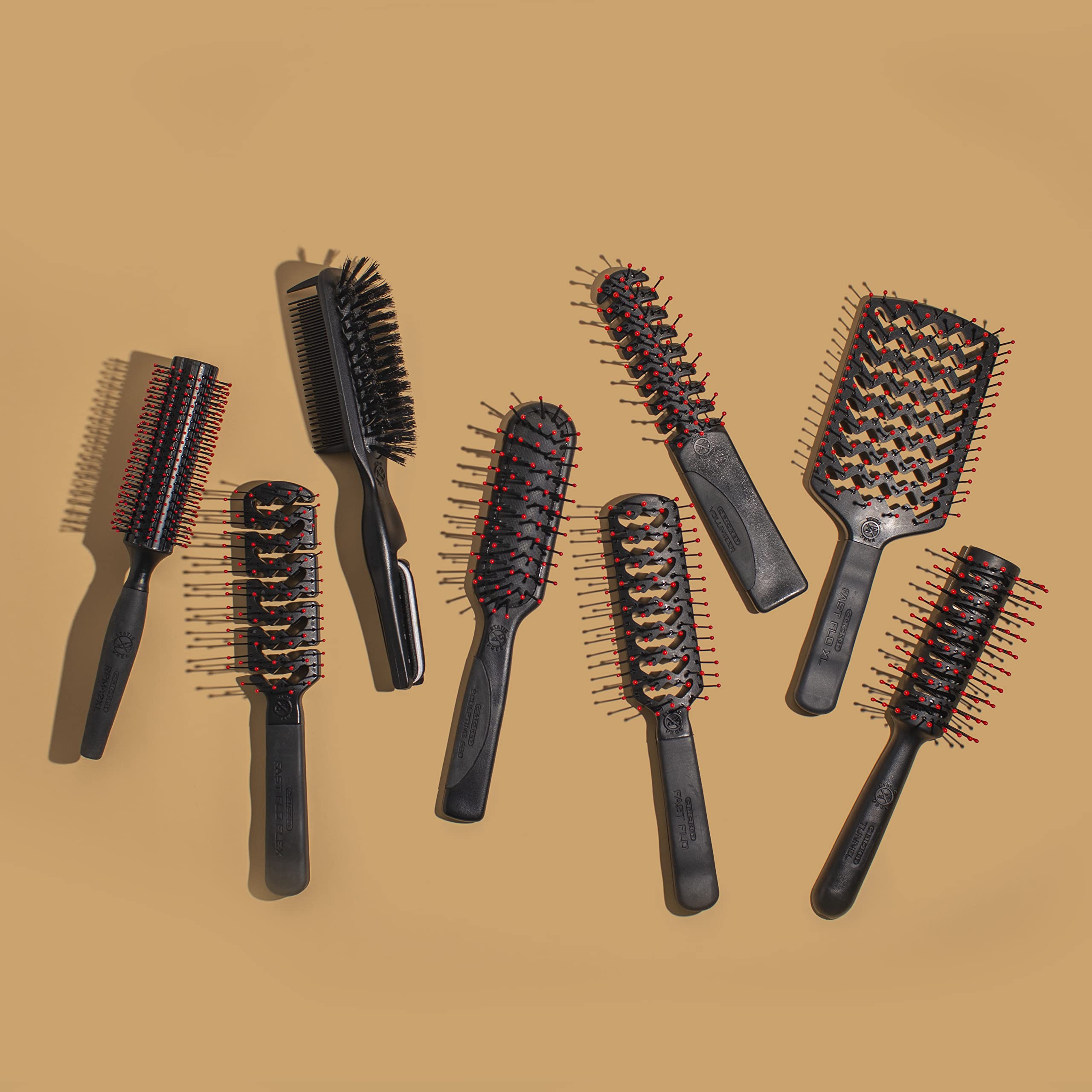 Ergonomic handle design of Cricket brush for comfortable styling