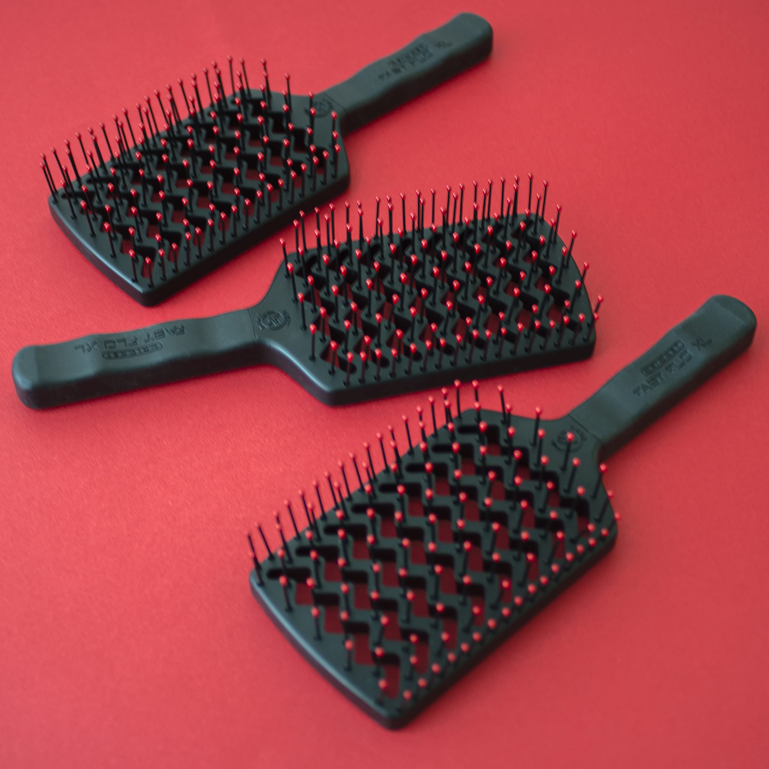 Cricket brush shown reducing flyaways during drying process