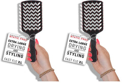 Cricket Static Free Fast Flo XL Vent Hair Brush Pack 2 for quick blow drying and detangling