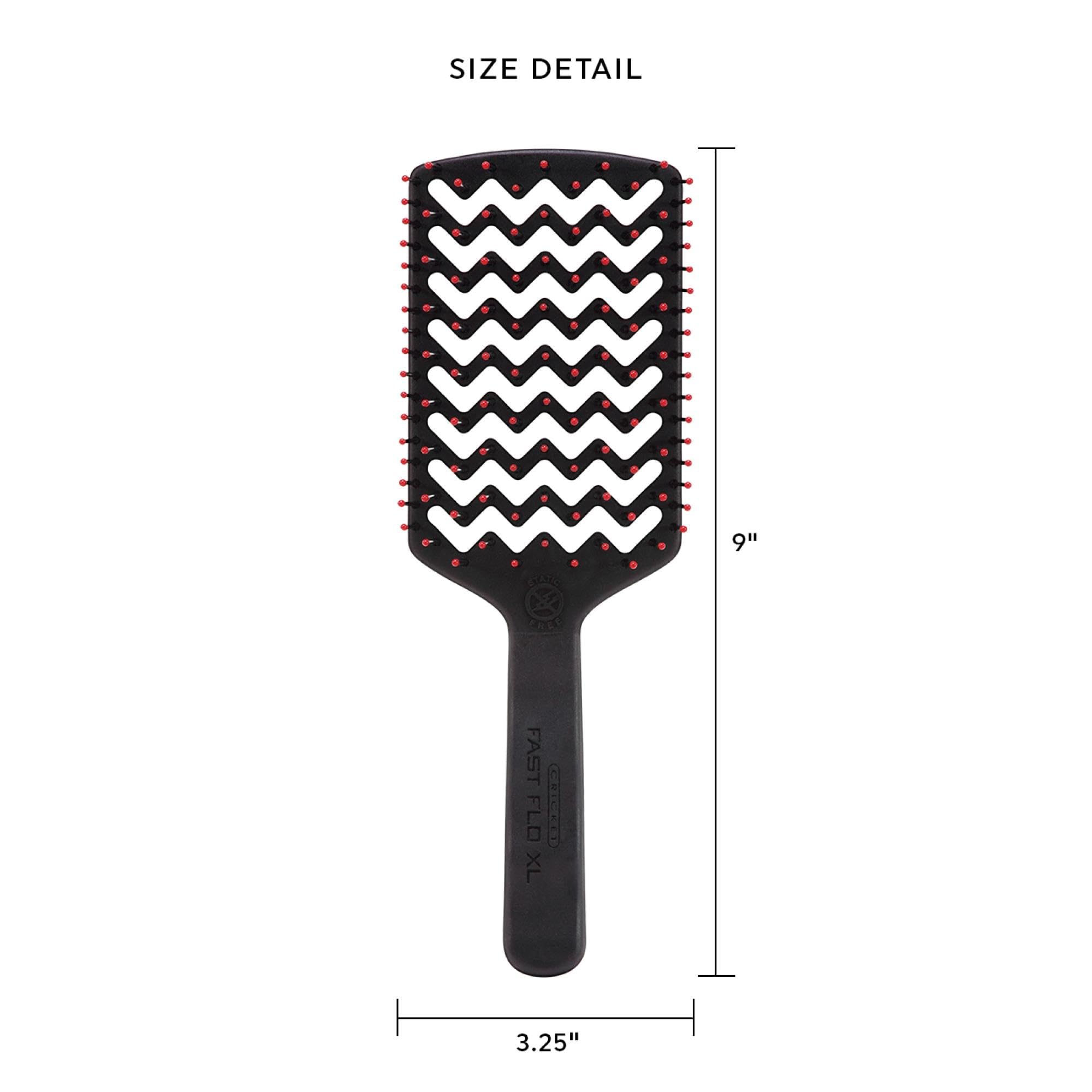 Cricket brush for styling and even airflow during hair care routine