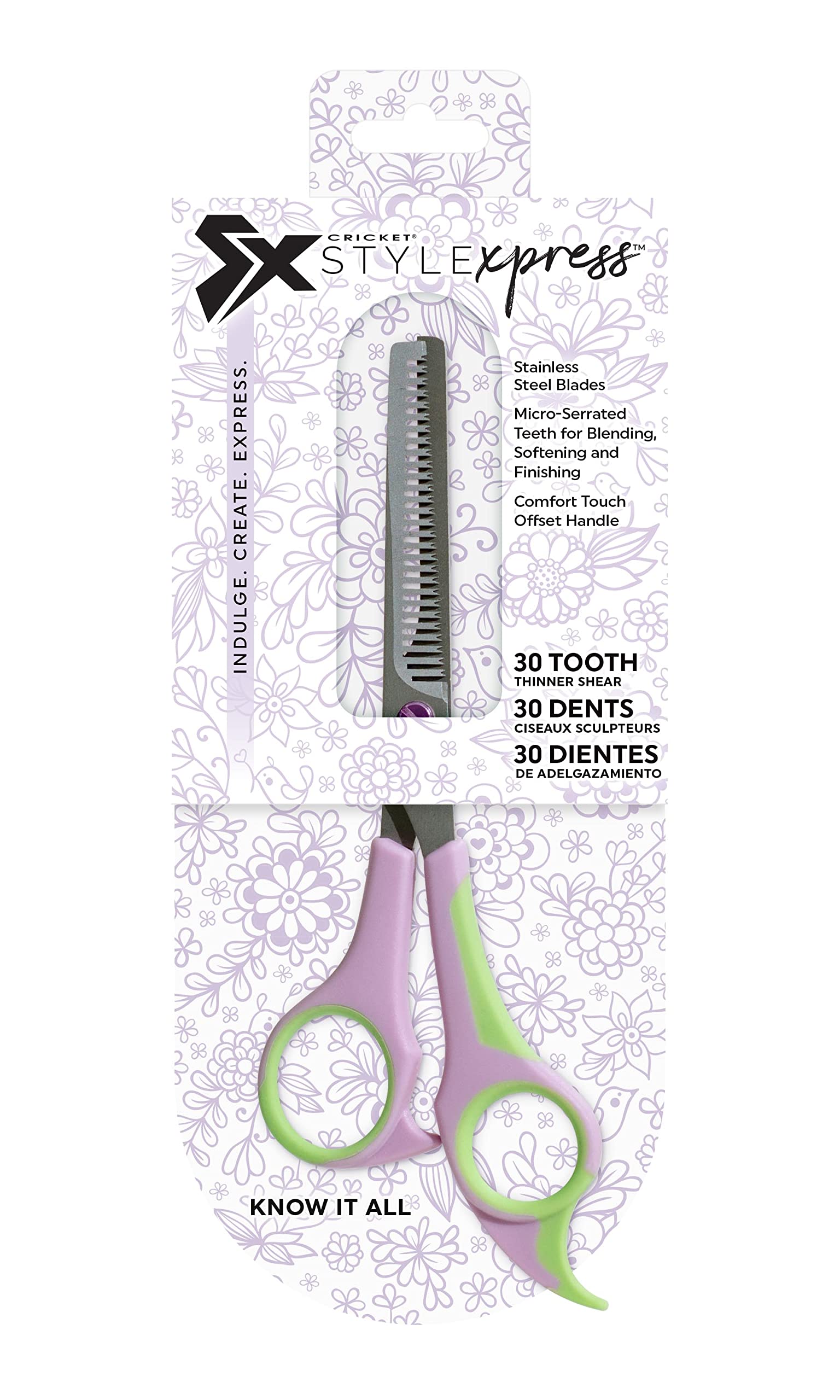 Cricket Style Xpress Know It All 30T thinner shears micro serrated teeth grip and control