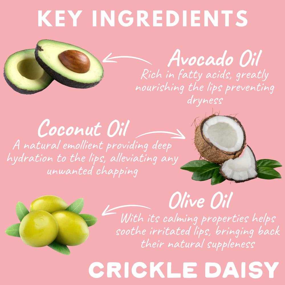 Crickle Daisy Lip Treat Balm Chocolate Cupcake close-up reveals subtle shimmer.