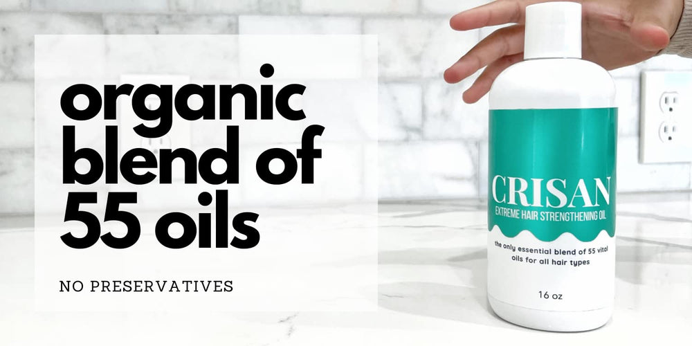 CRISAN bottle on shelf highlighting clean organic packaging