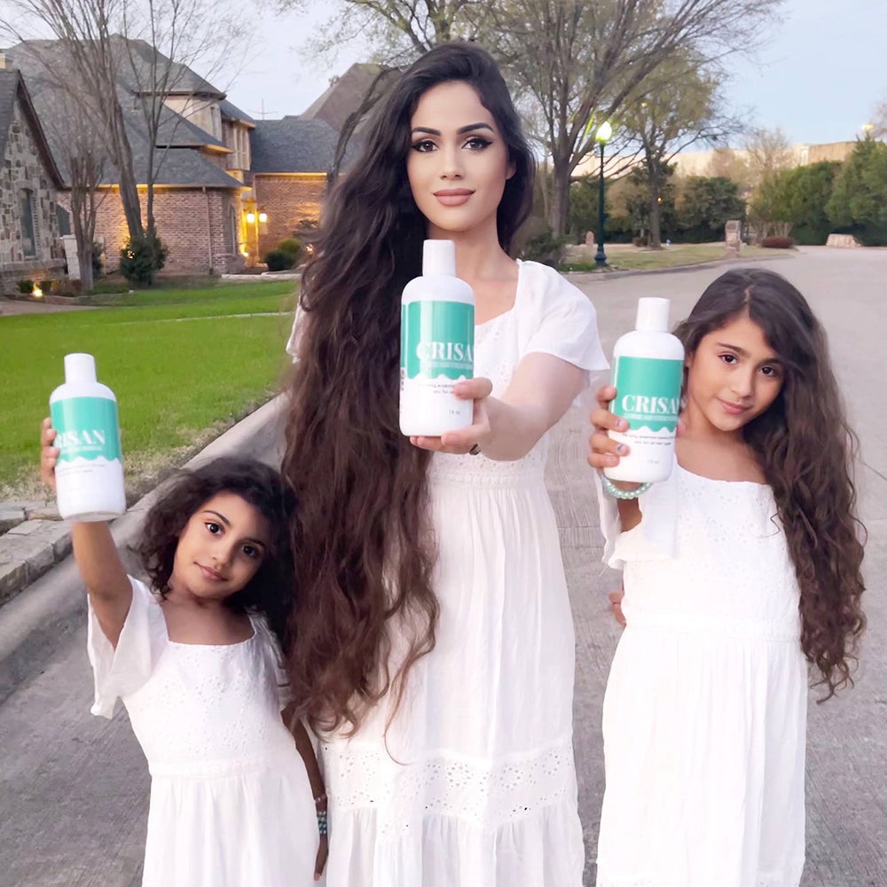 CRISAN bottle pour demonstration for easy daily care
