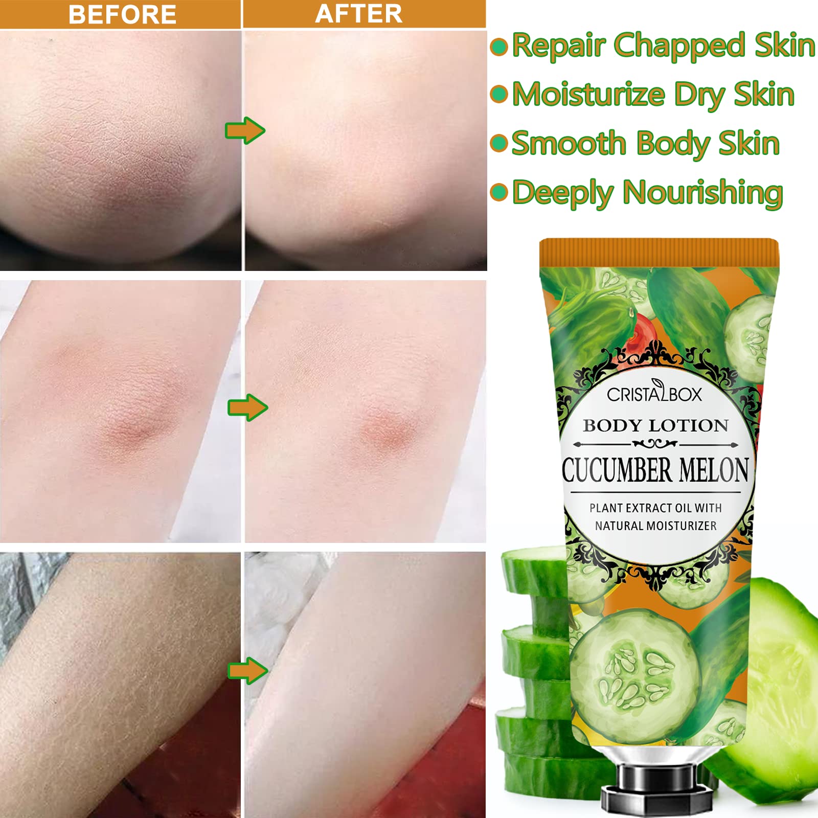 CRISTALBOX 36-pack eucalyptus lotion for refreshing lift and quick absorption.