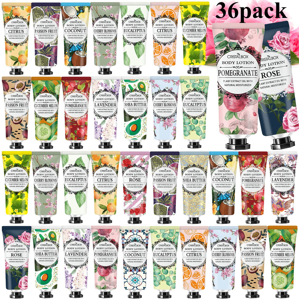 CRISTALBOX 36-pack rose lotion for daily moisture and mood enhancement.