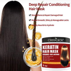 CRISTALBOX Collagen Hair Mask pack shot delivers moisture and shine.