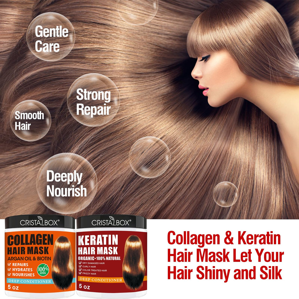 CRISTALBOX Damaged hair repair close-up showing renewed softness.