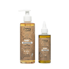 Cristina's Curls Nourishing Baby Shampoo bottle for gentle cleansing of delicate skin.
