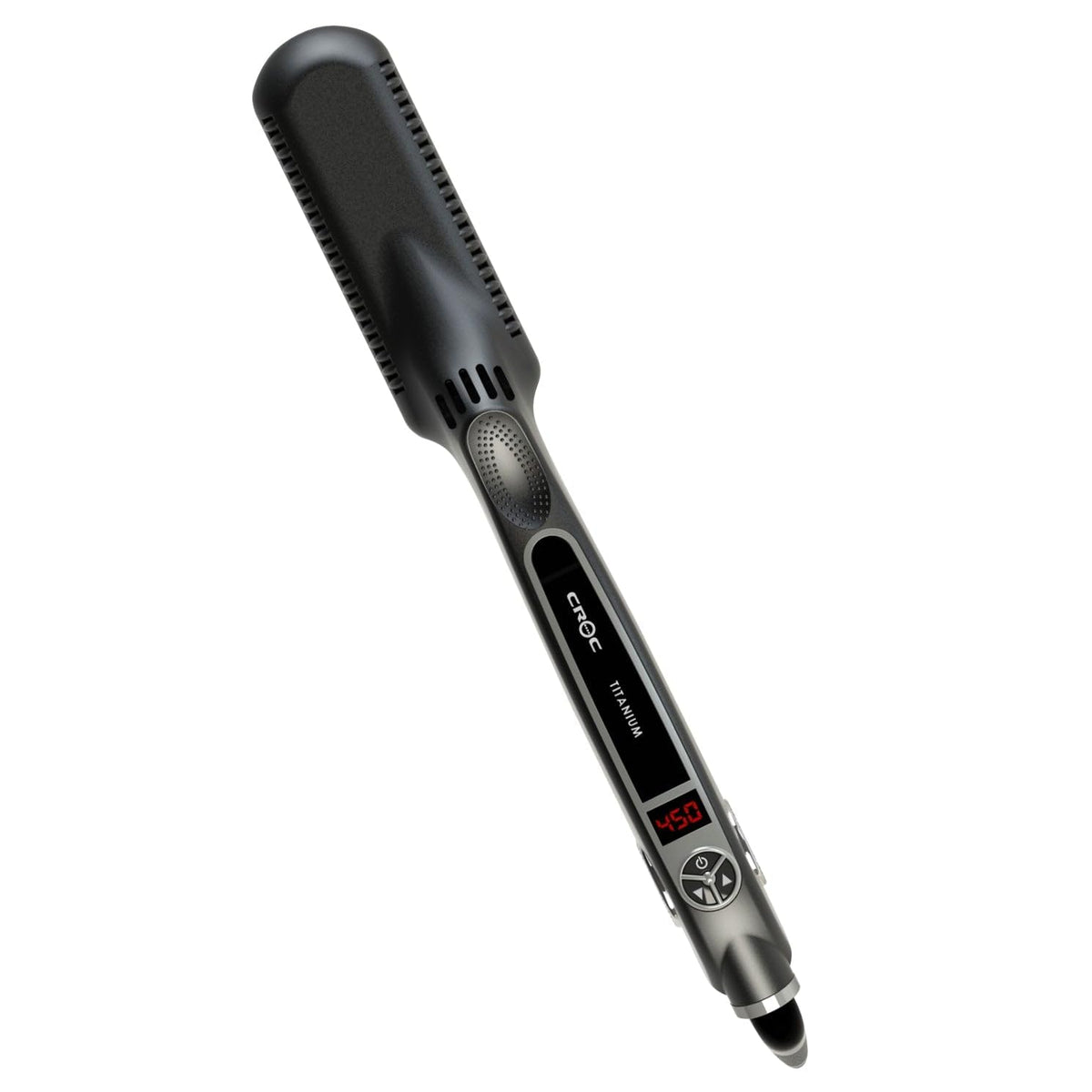 CROC Classic Nano-Titanium flat iron front view for professional styling versatility