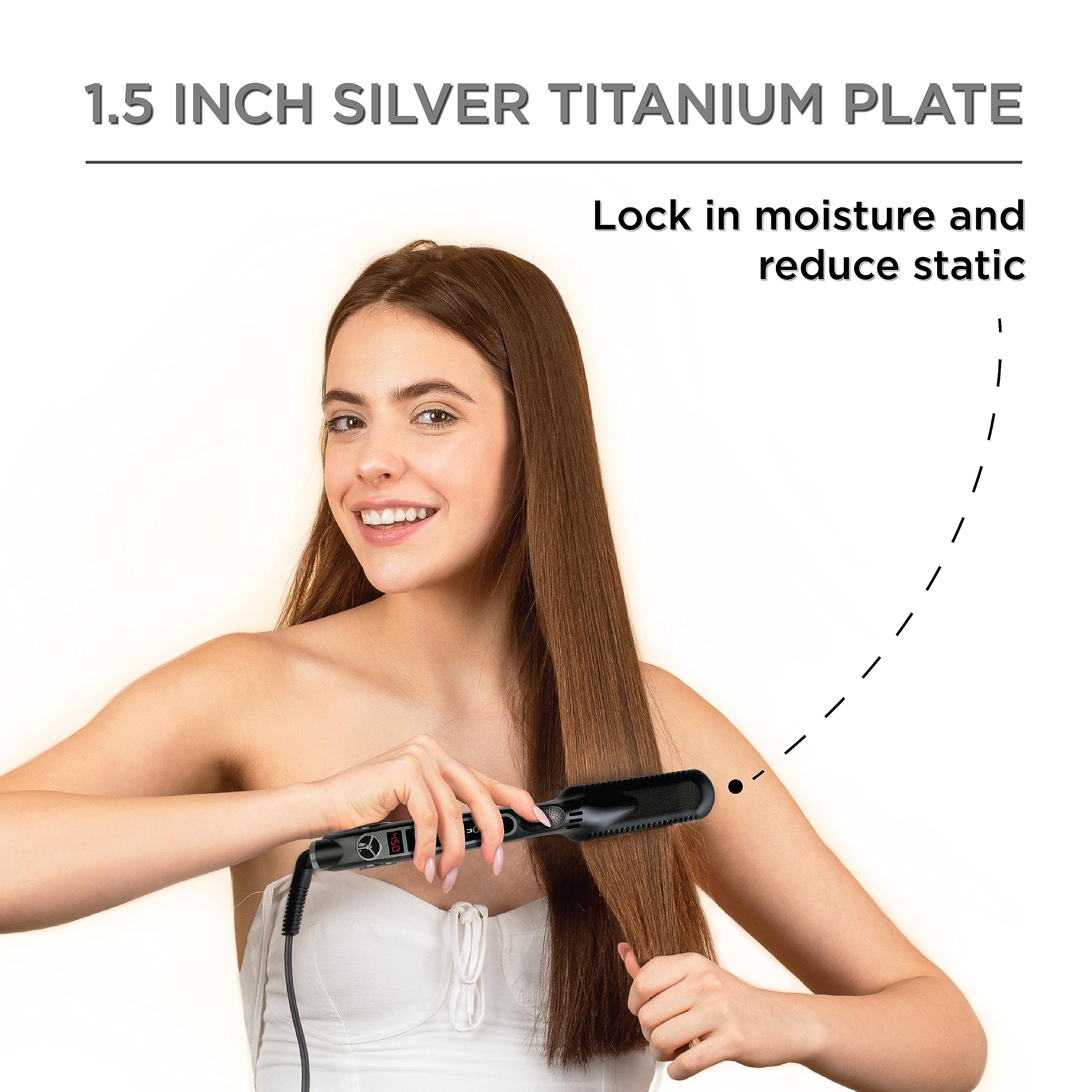 Automatic shut-off safety feature on the CROC flat iron after 30 minutes