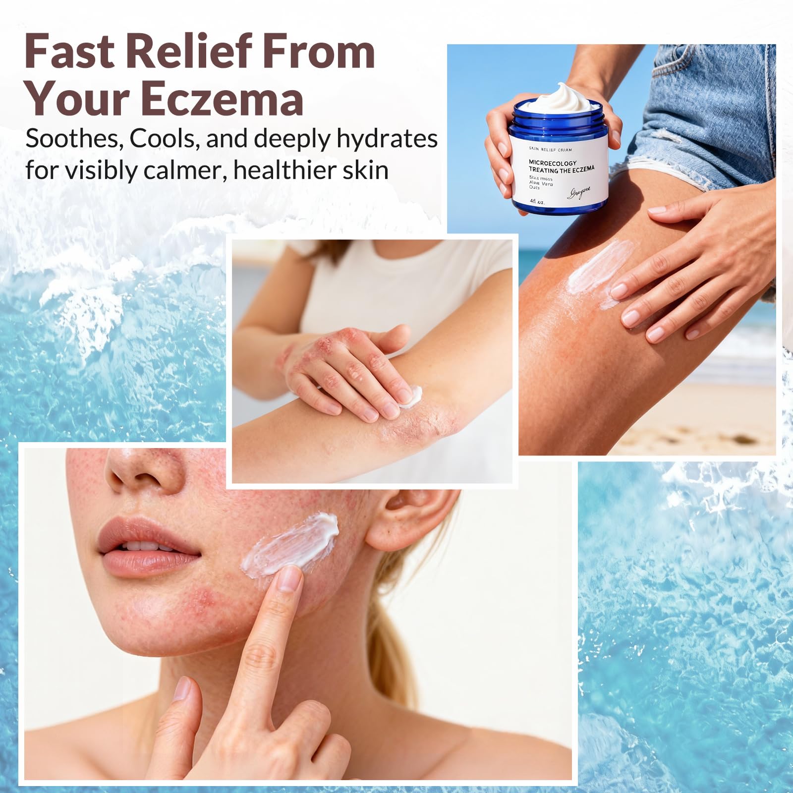 Crogooe eczema cream suitable for all ages use image highlighting family-friendly formula.